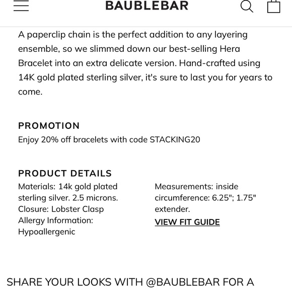 Baublebar gold hera bracelet - Picture 5 of 5